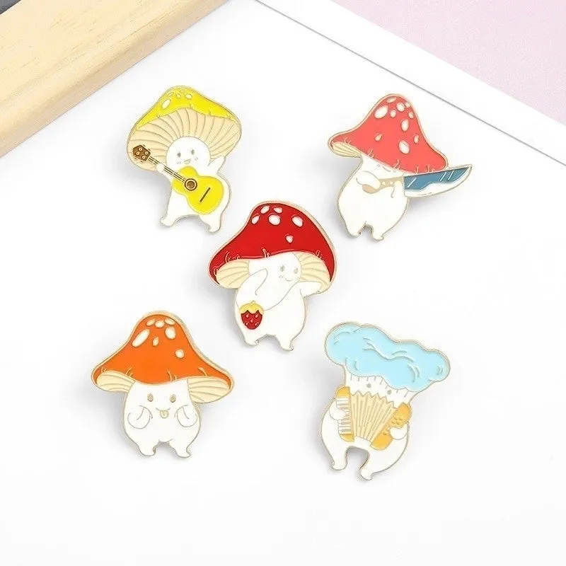 Cute Pin Animal Mushroom Alloy Stoving Varnish Unisex Brooches
