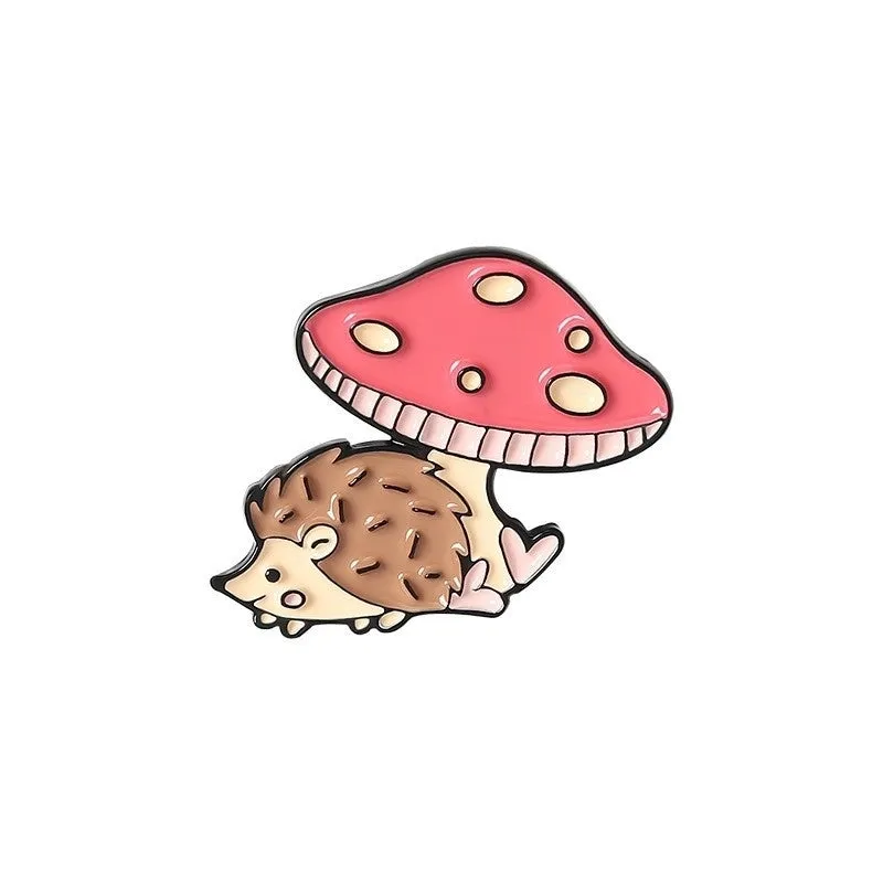 Cute Pin Animal Mushroom Alloy Stoving Varnish Unisex Brooches