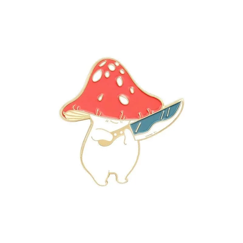 Cute Pin Animal Mushroom Alloy Stoving Varnish Unisex Brooches
