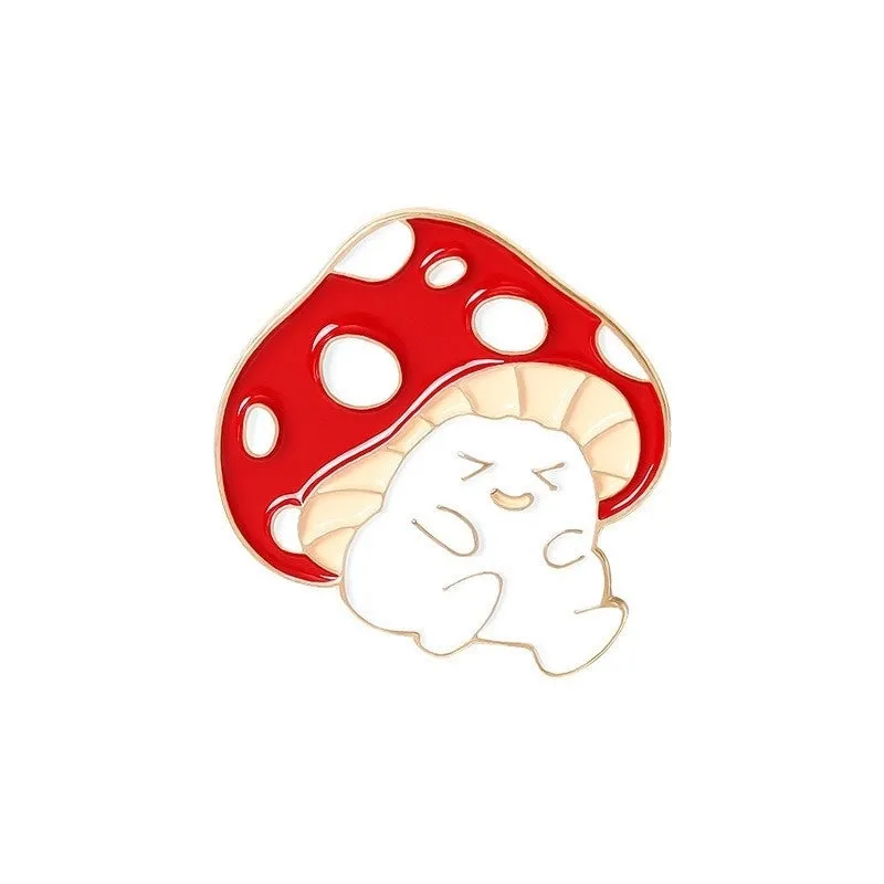 Cute Pin Animal Mushroom Alloy Stoving Varnish Unisex Brooches