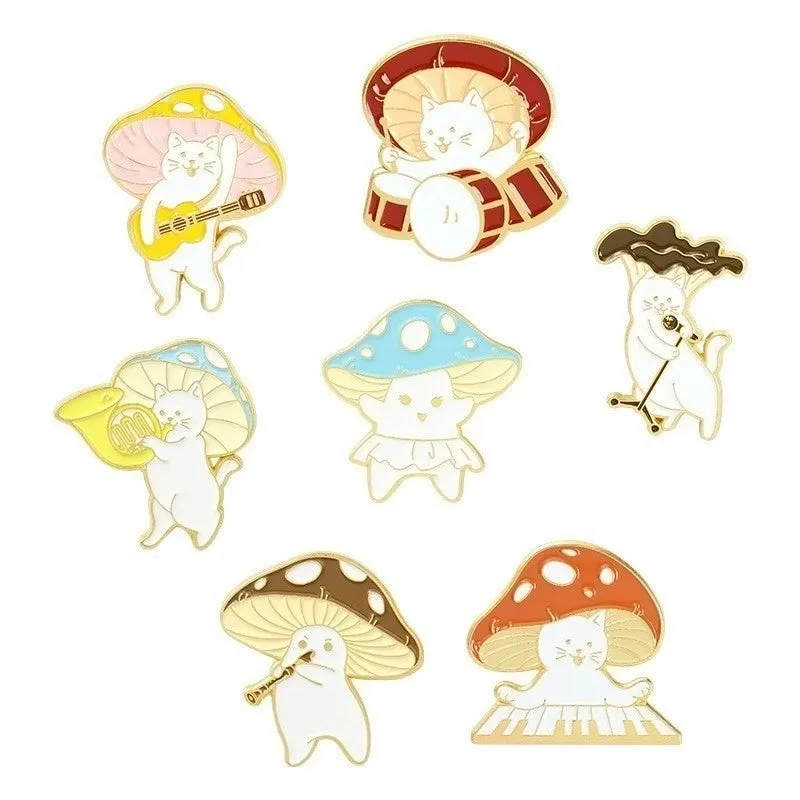 Cute Pin Animal Mushroom Alloy Stoving Varnish Unisex Brooches