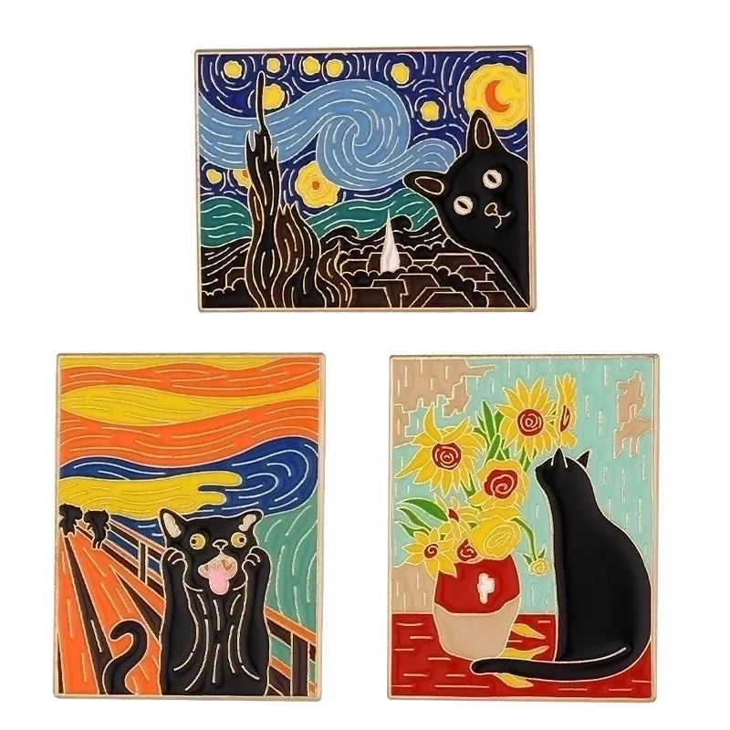Cute Pin Animal Oil Painting Alloy Stoving Varnish Unisex Brooches