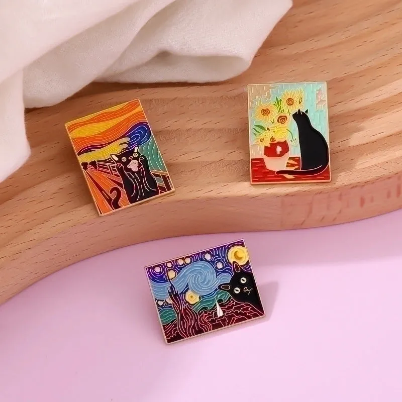 Cute Pin Animal Oil Painting Alloy Stoving Varnish Unisex Brooches
