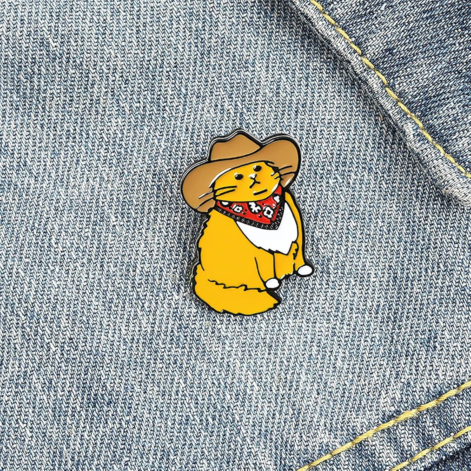 Cute Pins Backpack Pins Alloy Enamel Brooch Cat Funny Cat Brooch Cowboy Badge Pin for Bookbags Clothes/Jackets & Hat Decoration