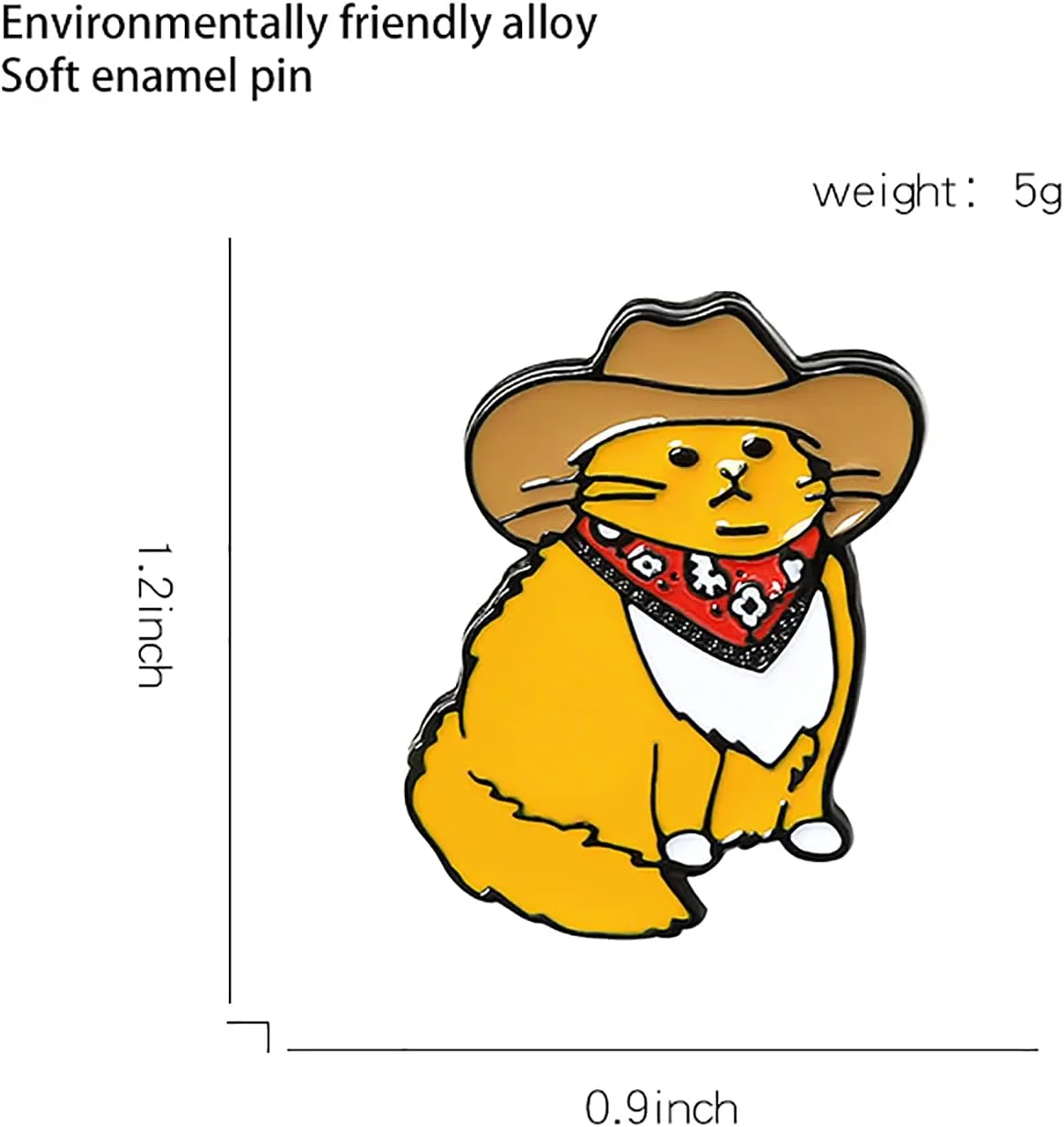 Cute Pins Backpack Pins Alloy Enamel Brooch Cat Funny Cat Brooch Cowboy Badge Pin for Bookbags Clothes/Jackets & Hat Decoration