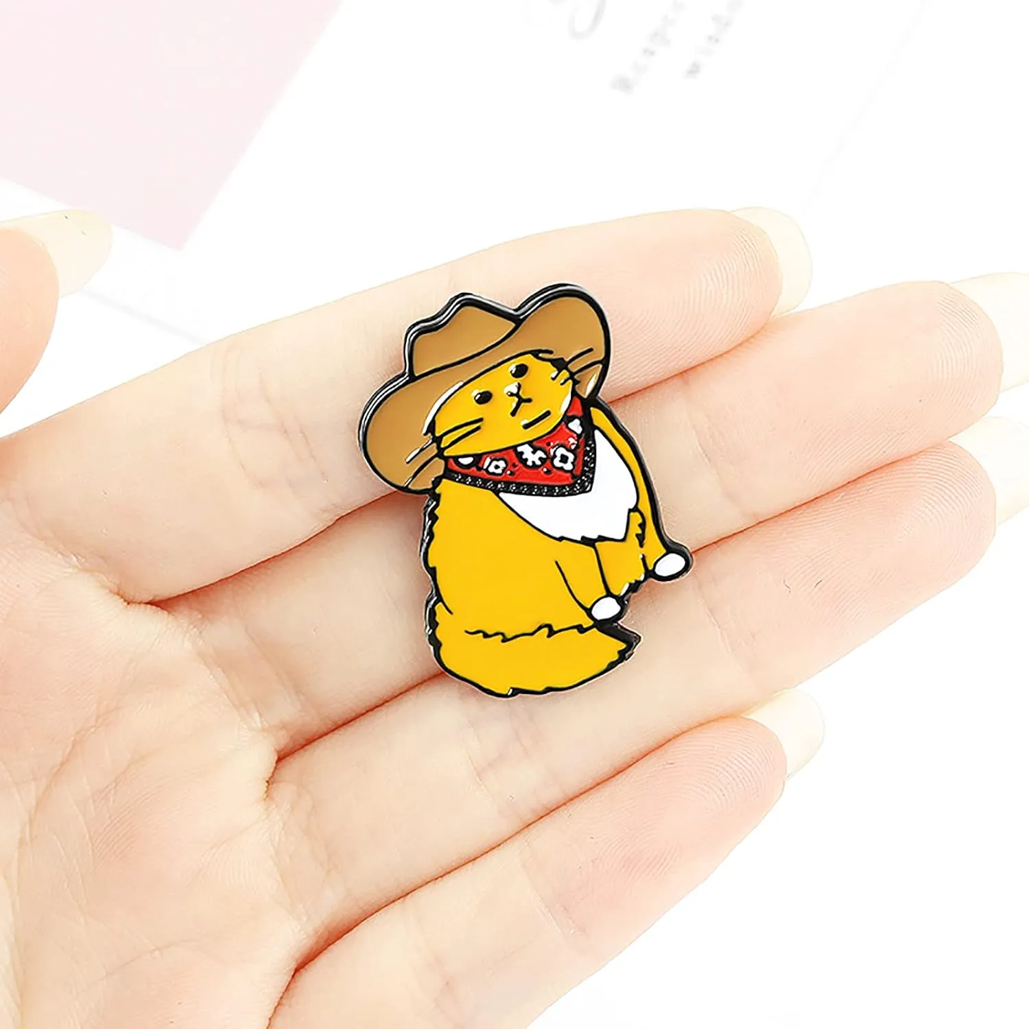 Cute Pins Backpack Pins Alloy Enamel Brooch Cat Funny Cat Brooch Cowboy Badge Pin for Bookbags Clothes/Jackets & Hat Decoration