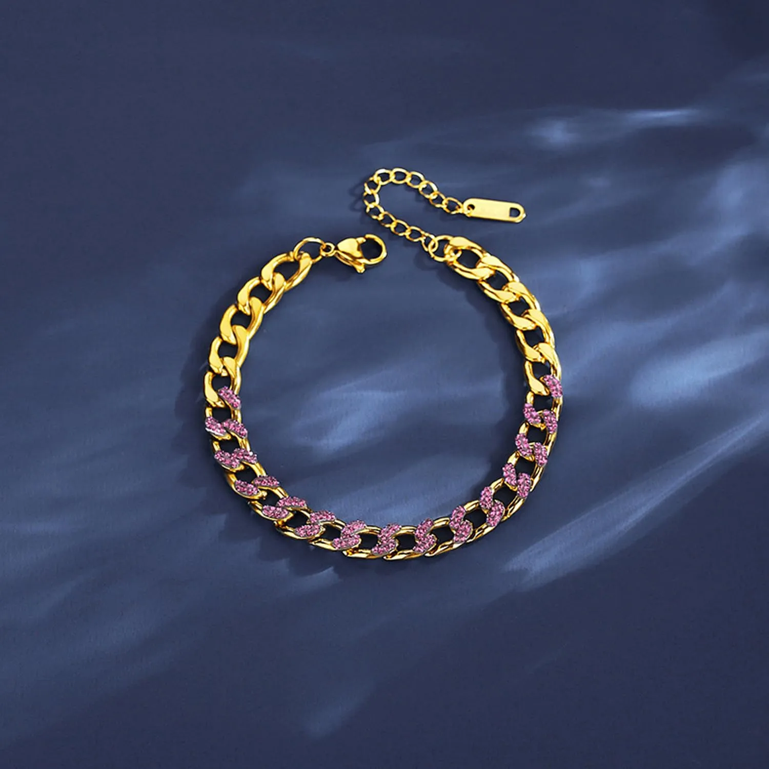 Dainty Chunky Gold Chain Bracelets for Women 14K Gold Plated Cuban Chain Link Bracelet Gorgerous Adjustable Layerable Bracelets Boho Braided Bracelets Fashion Jewelry for Women Wife Mother (Color -2)