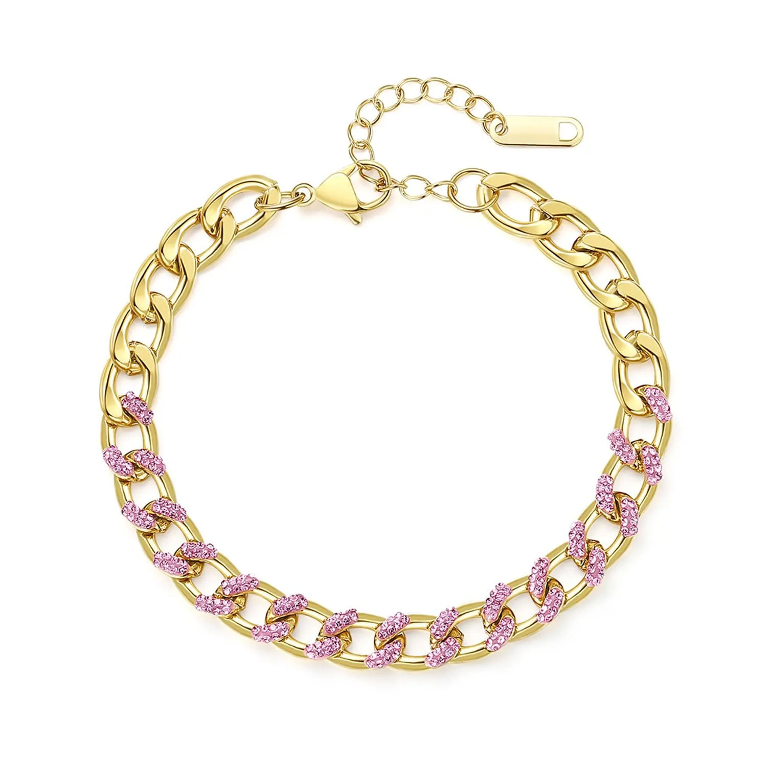 Dainty Chunky Gold Chain Bracelets for Women 14K Gold Plated Cuban Chain Link Bracelet Gorgerous Adjustable Layerable Bracelets Boho Braided Bracelets Fashion Jewelry for Women Wife Mother (Color -2)