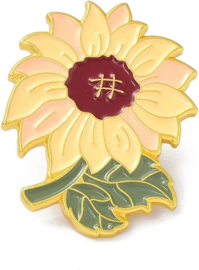 DanLingJewelry 10Pcs Sunflower Enamel Lapel Pins Yellow Daisy Flower Brooch Pins for Backpacks Clothes Hats Bags Decor Jewelry Gifts