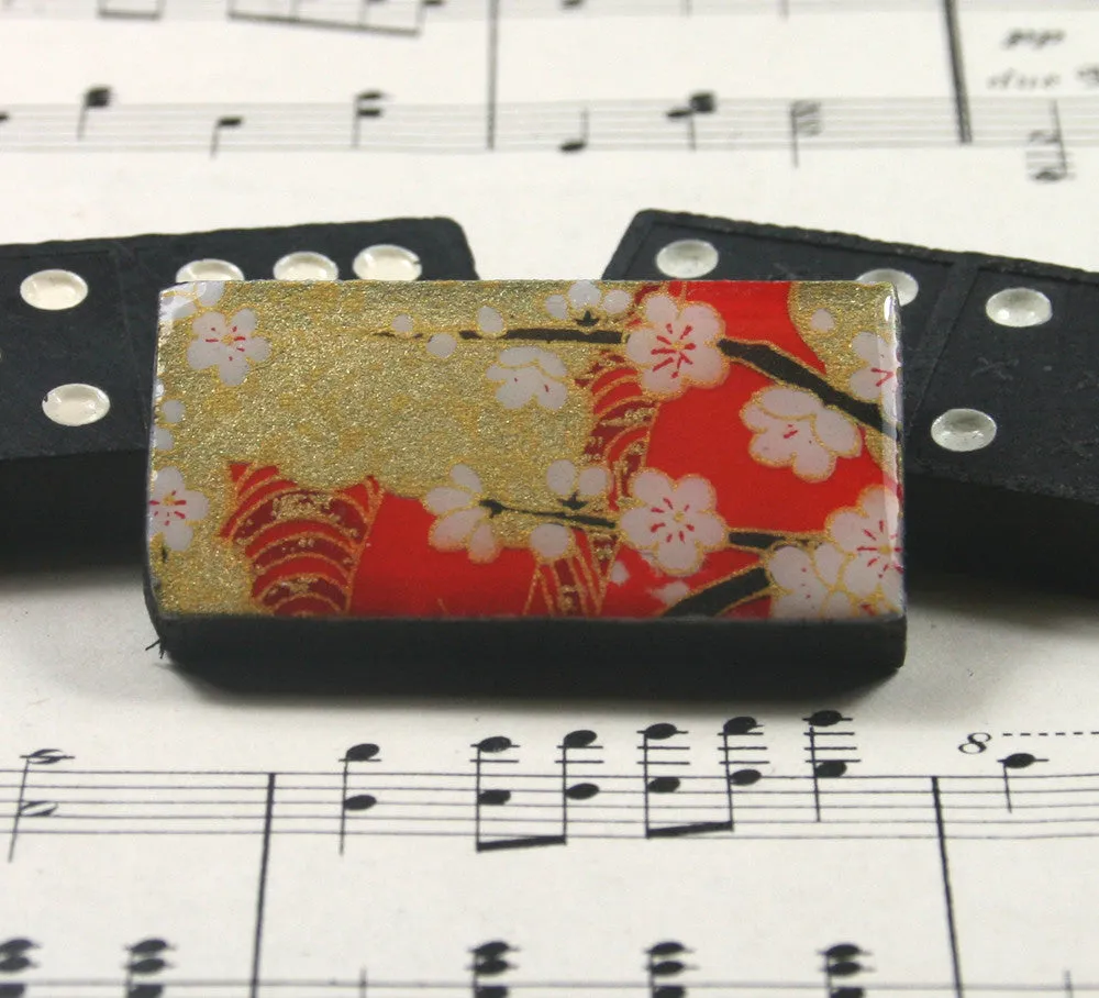 Domino Brooch - Chiyo Red