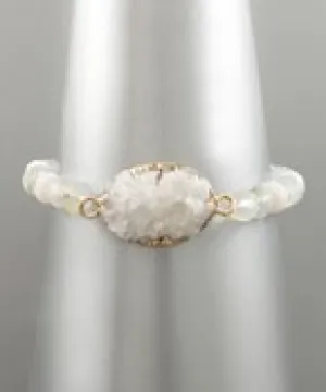 Druzy Oval Bead Bracelet