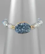 Druzy Oval Bead Bracelet