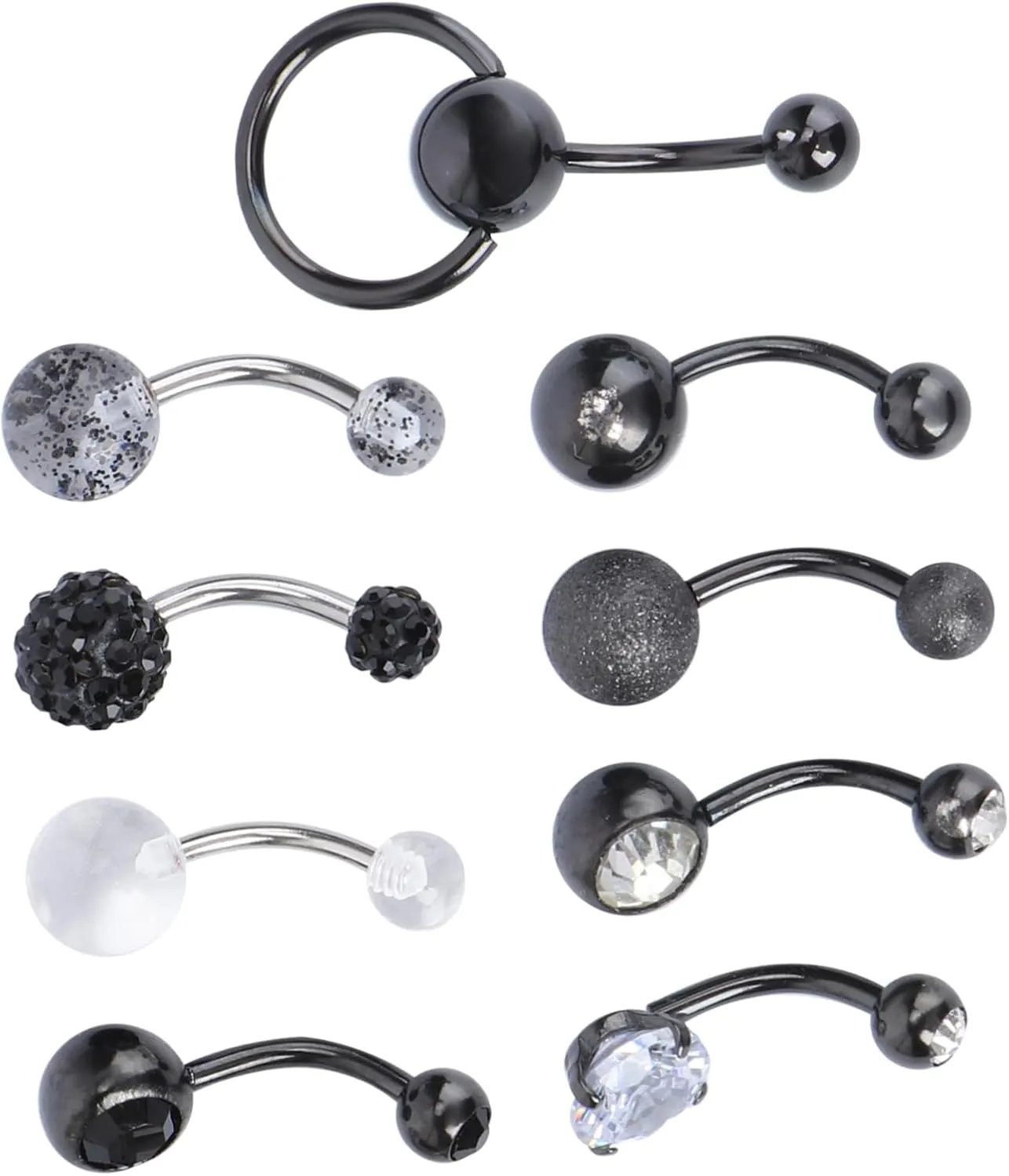 Elegant Belly Button Rings 9 Pcs Oufers Fashionable Piercing Jewelry for Women