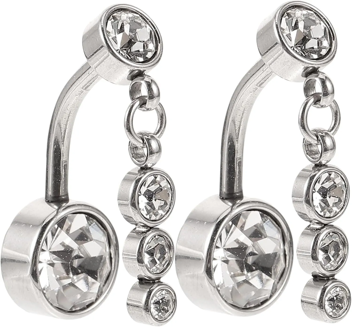 Elegant Navel Rings White Pcs Stainless Steel Belly Button Hoop Perfect for Piercing Jewelry Belly Button Ring Decor
