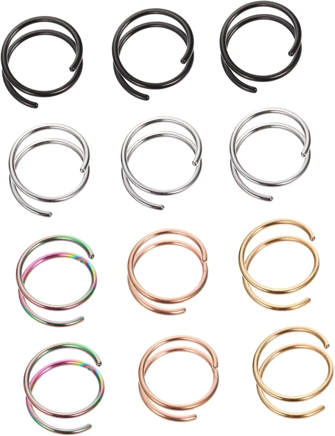 Elegant Nose Rings Studs Spiral Nose Hoop Perfect Present for Christmas Valentine's Day