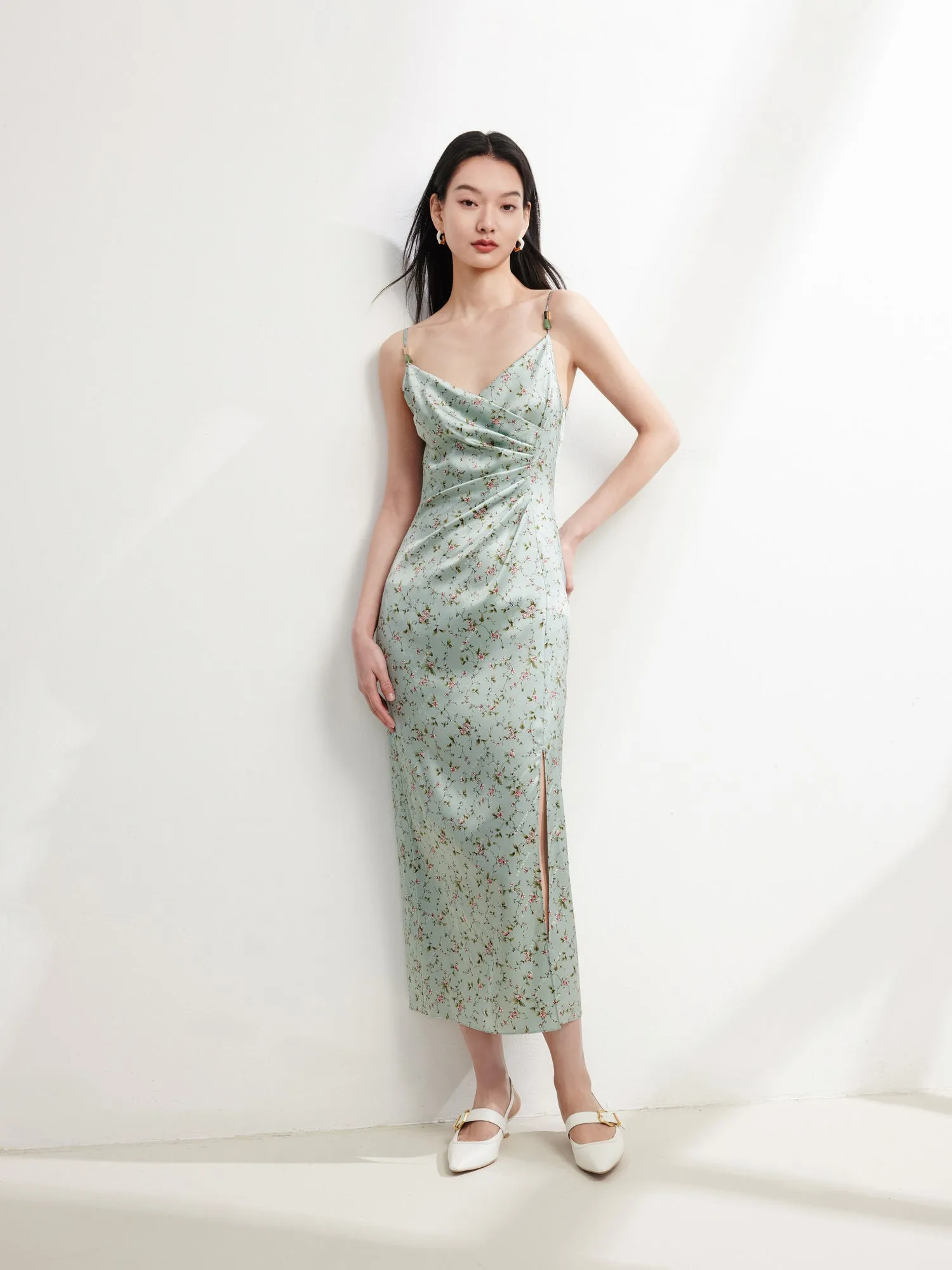 EP YAYING Silk Floral Dress EGJES4212AG