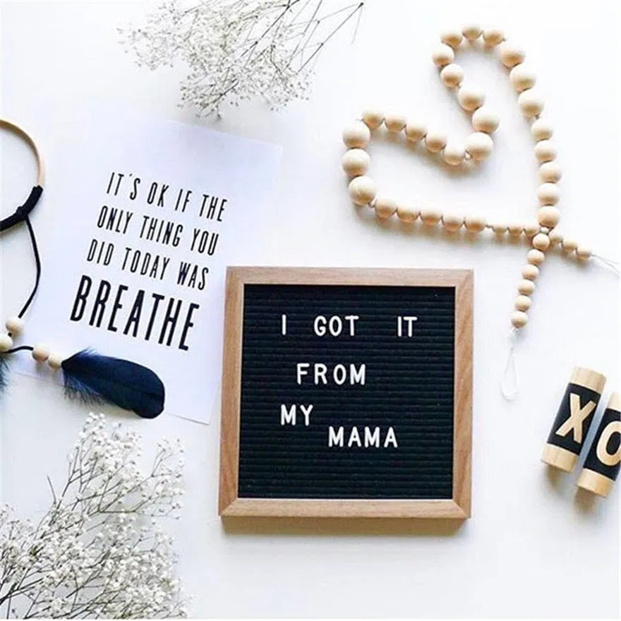 Felt Letter Board with Wooden Frame 25x25