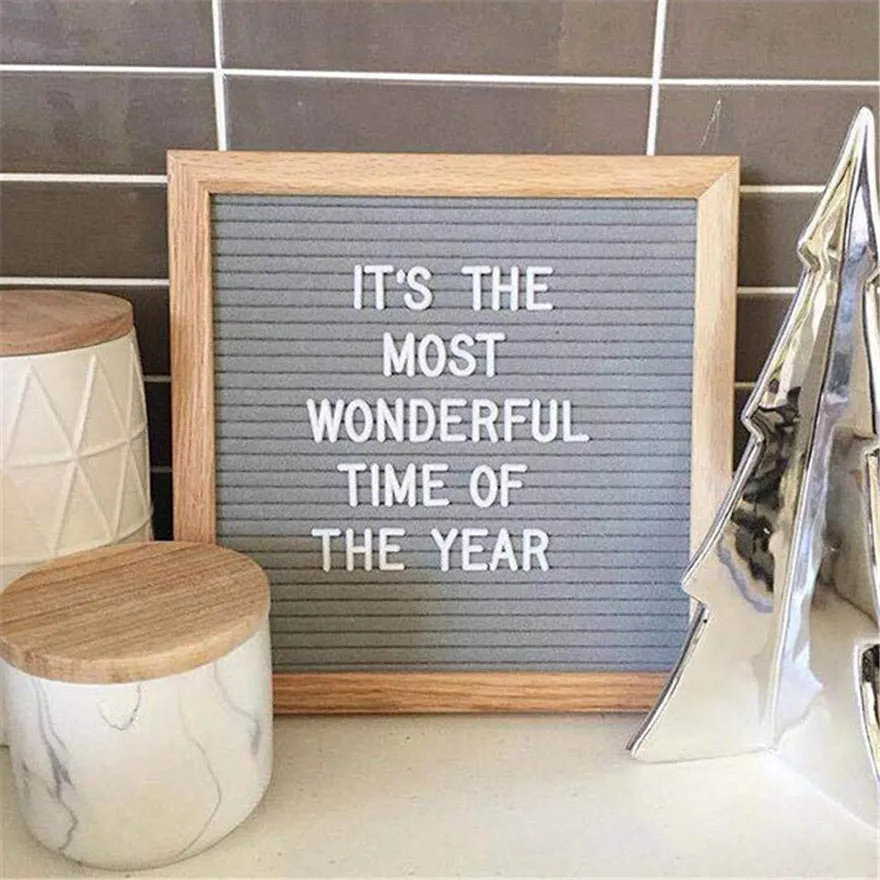 Felt Letter Board with Wooden Frame 25x25