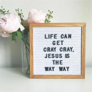 Felt Letter Board with Wooden Frame 25x25