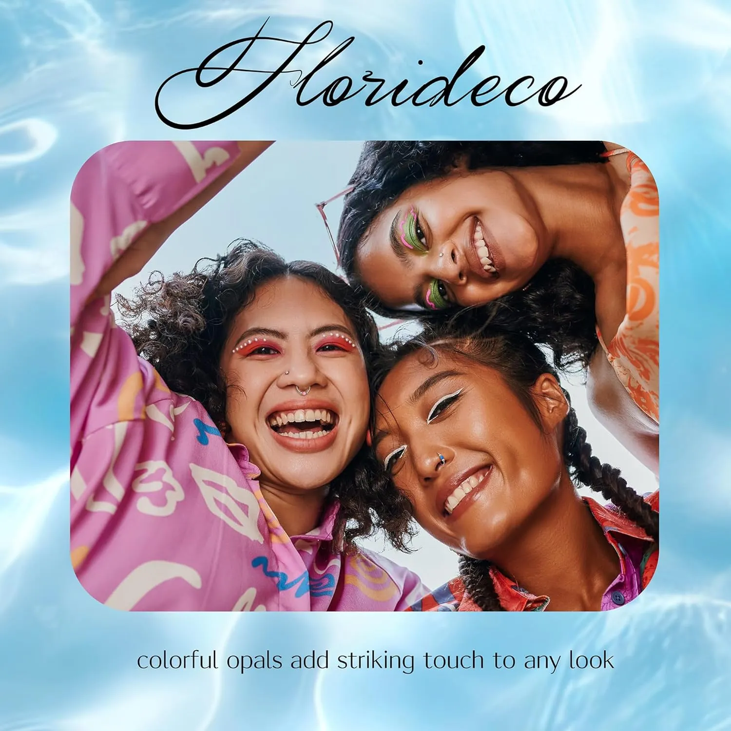 Florideco 6PCS Opal Nose Rings for Women 8mm& 10mm Surgical Steel Nose Ring Hoop L Shaped Nose Rings Studs Hypoallergenic Nostril Septum Cartilage Helix Nose Piercing Jewelry 18G 20G