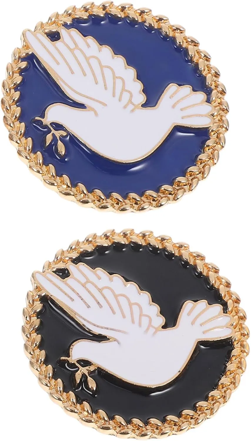 FRCOLOR 2pcs Peace Dove Brooches Lapel Pins Jewelry Olive Branch Peace Pin for Women