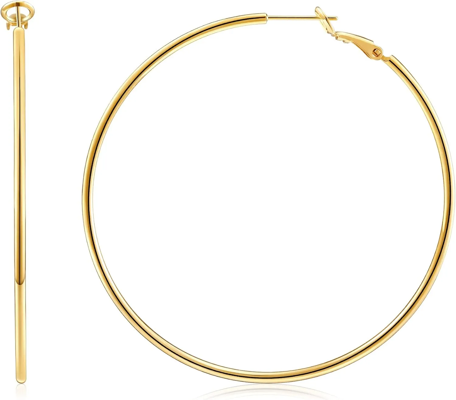 Gacimy Gold Hoop Earrings for Women 14K Gold Plated, 925 Sterling Silver Post hoops for Women