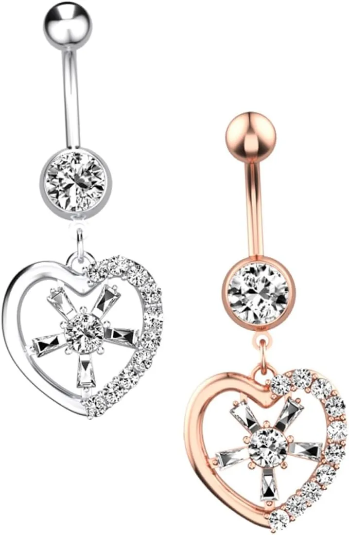 GALPADA 2Pcs Creative Belly Button Rings Chic Navel Piercing Jewelry Comfortable Belly Decoration for All Stylish Design for Fashion Lovers