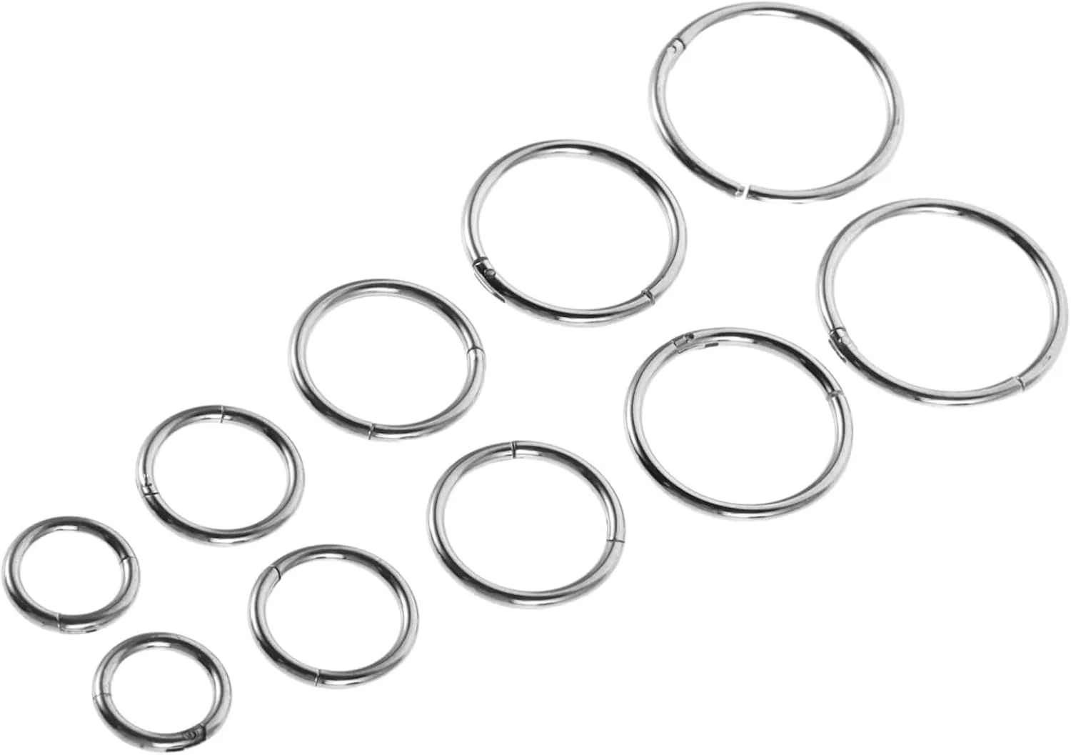 Gatuida 10pcs Flexible Lightweight Septum Jewelry Easy to Wear Body Piercing Hoops Skin Friendly Nose Piercing Decorative