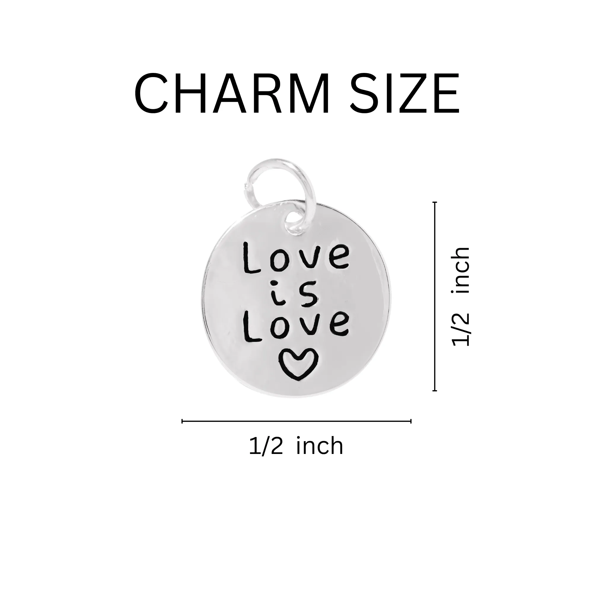 Gay Pride Love Is Love Circle Charm Partial Beaded Bracelets