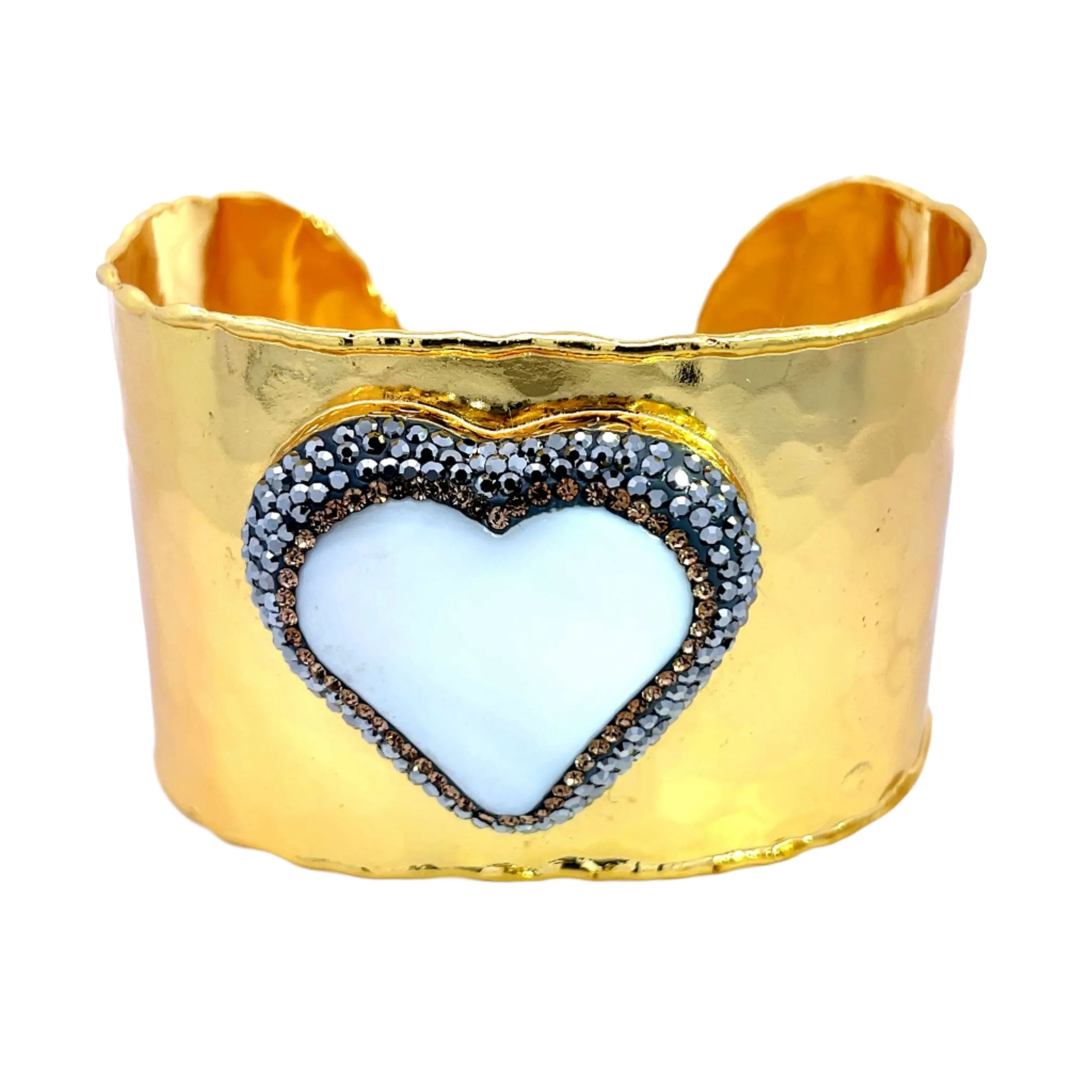 Gemstone Gold Adjustable Cuff Bracelet