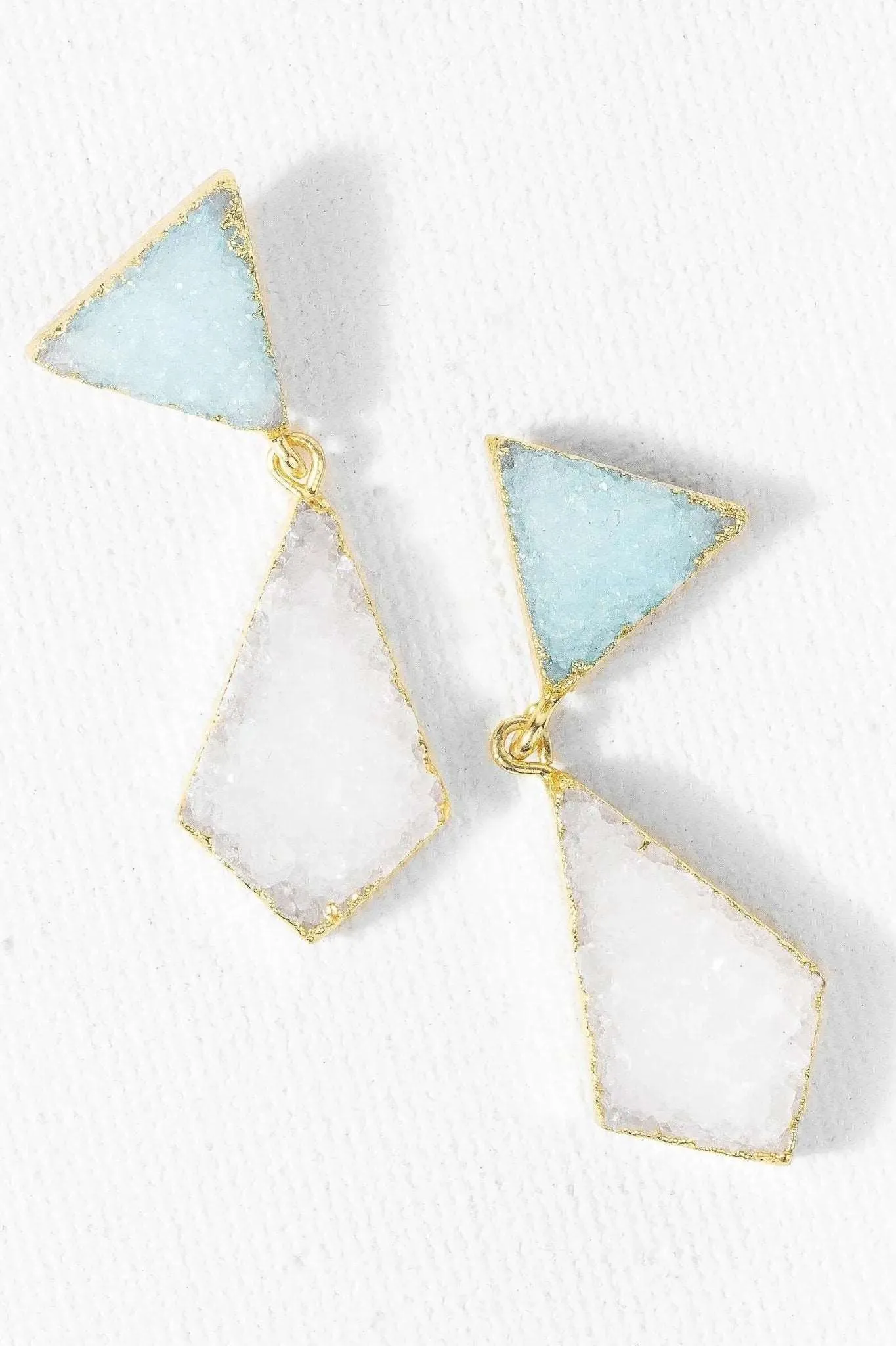 Geometric Druzy Drop Earrings