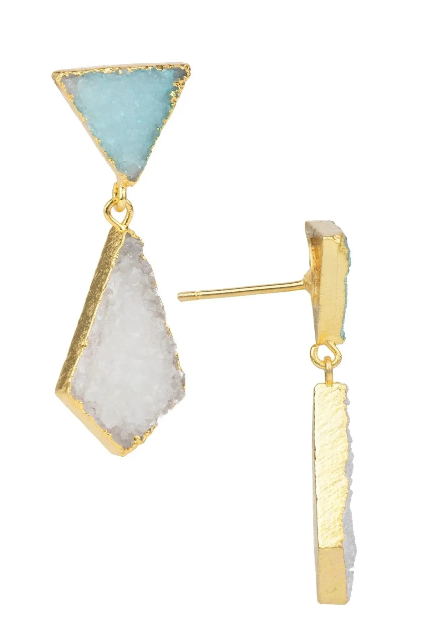 Geometric Druzy Drop Earrings
