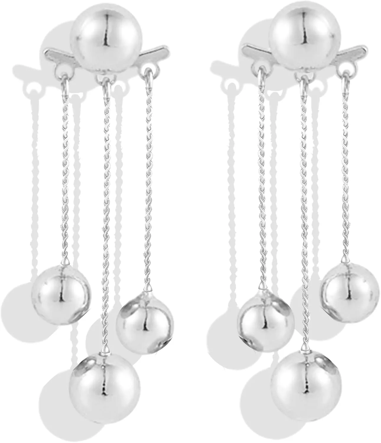 Gold Ball Earrings Dangling for Women Gold Ball Beads Earrings Gold Long Dangle Earrings Chain Jewelry Gifts
