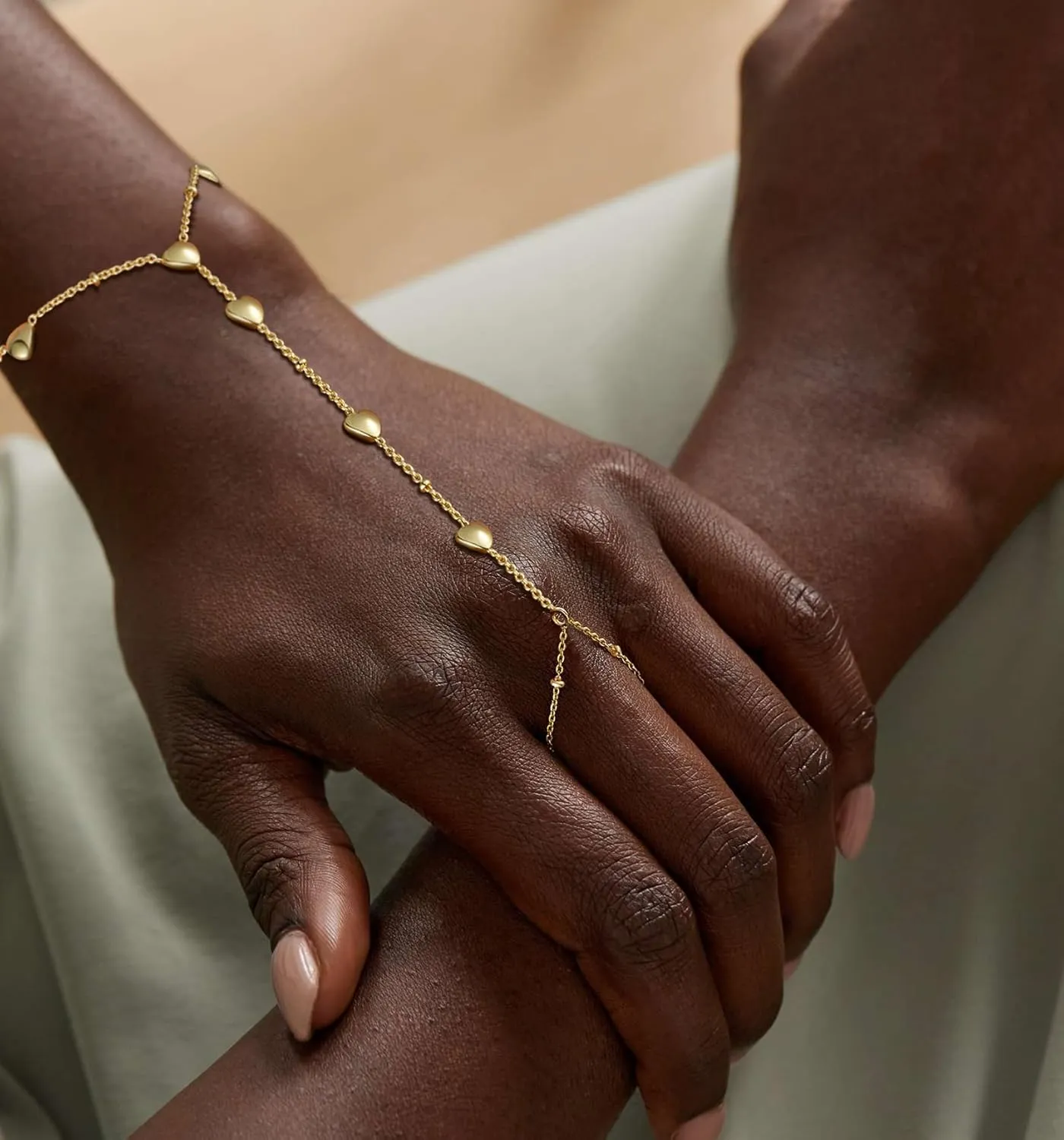 Gold Bracelets for Women Waterproof, 14K Plated Gold CZ Diamond Bezel Hand Chain Bracelets, Dainty Adjustable Bracelets for Women Trendy, Jewelry Gifts for Women