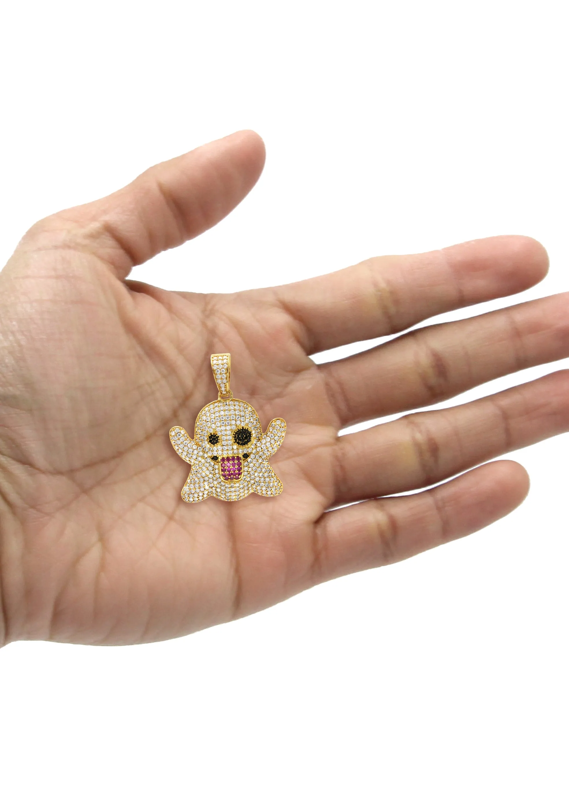 Gold Ghost Emoji Pendant | 18.2 Grams