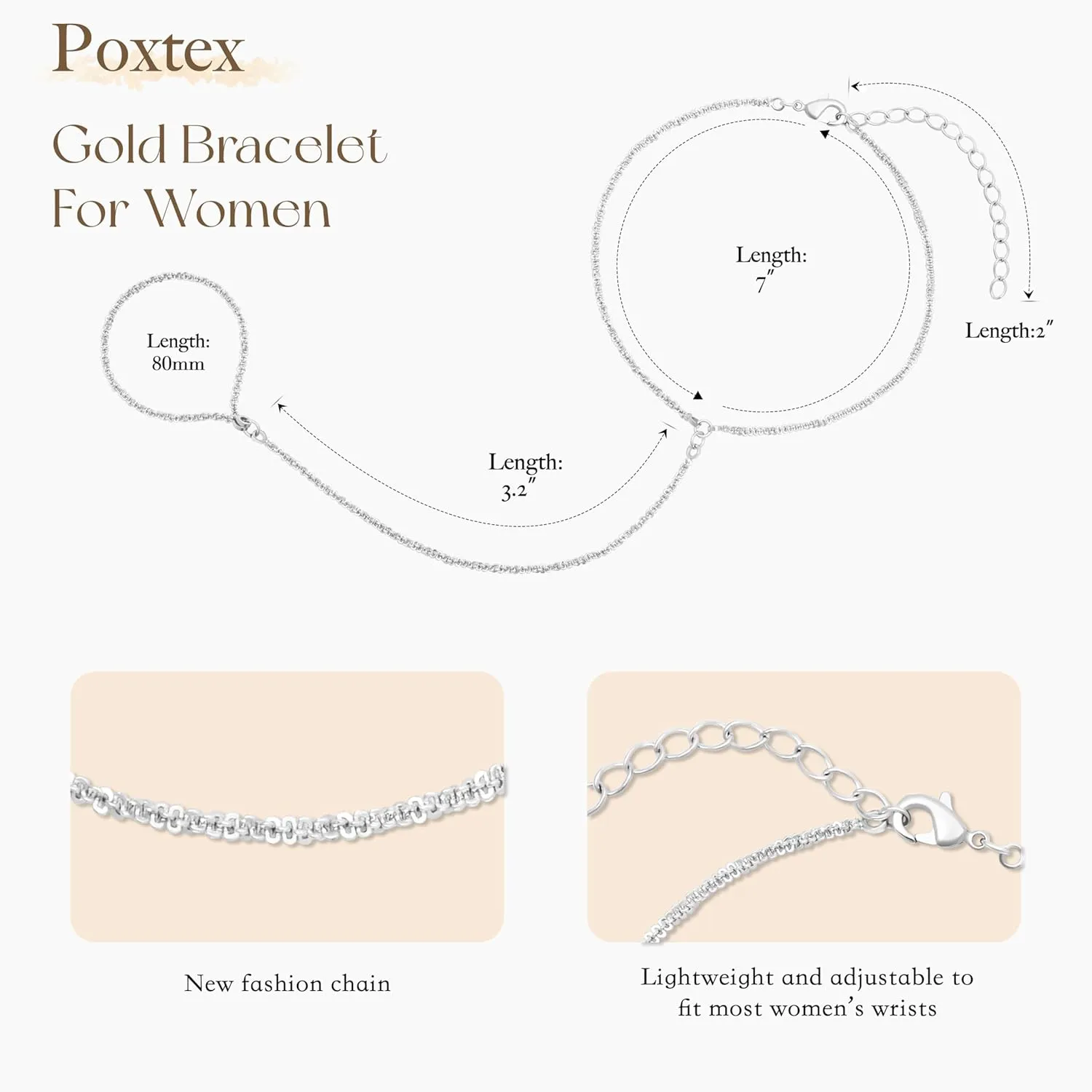 Gold Hand Chain Bracelet for Women Trendy, Dainty 14k Gold Rings Bracelet Finger Ring Slave Bracelet Cubic Zircon Hand Jewelry for Women Jewelry Accessories for Wome