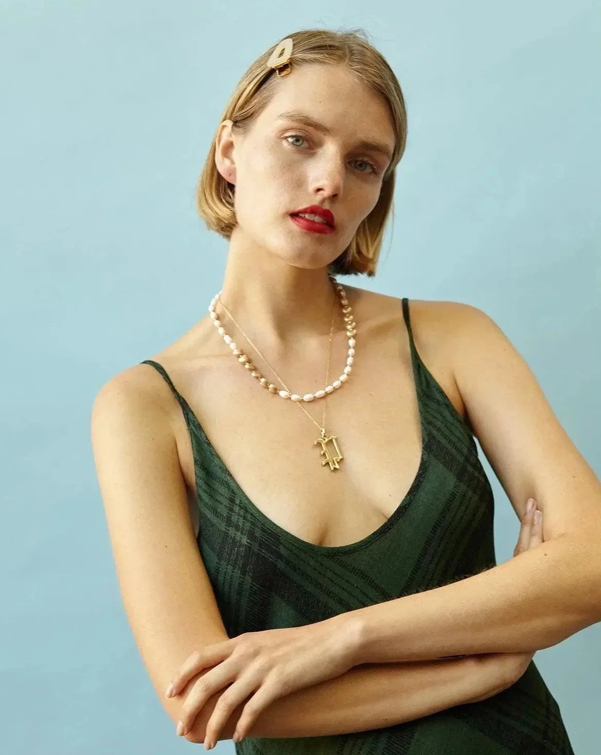 Gold Letter E Necklace