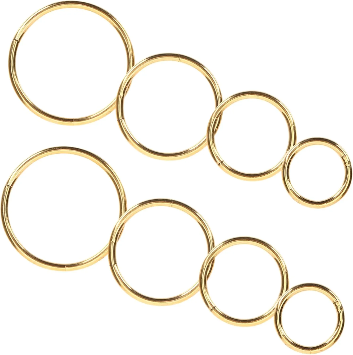 Gold Nose Hoop Studs 8pcs Set Nose Ring Jewelry Spiral and Ring for Women