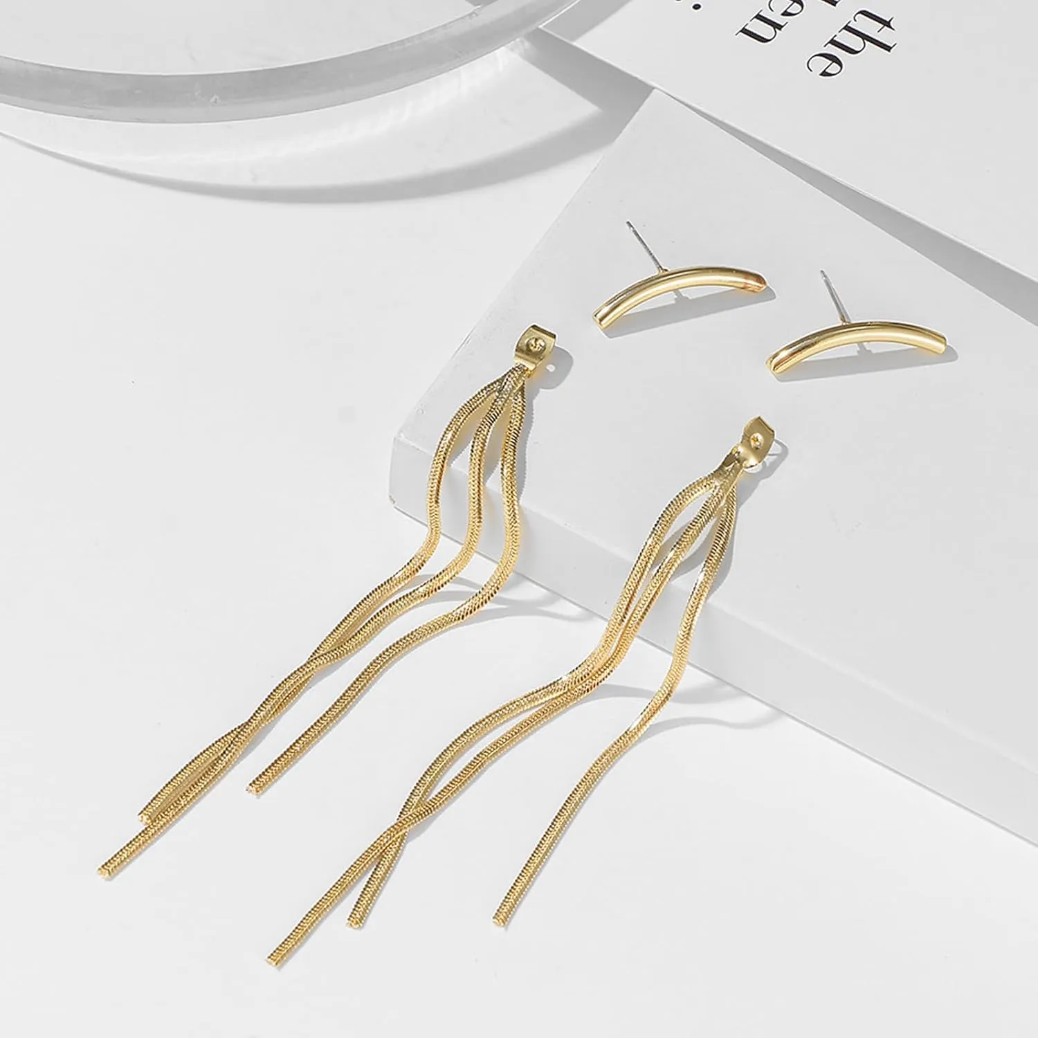 Gold Tassel Earrings Dangle Earrings for Women Statement Chandelier Earrings Bridesmaid Earrings Jewelry Gifts for Women Trendy