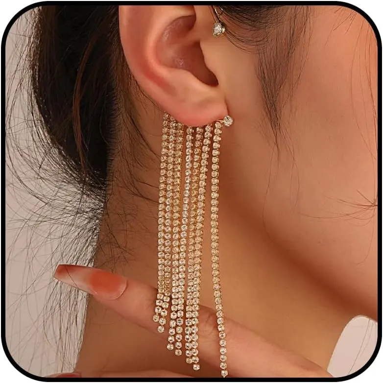 Gold Tassel Earrings Dangle Earrings for Women Statement Chandelier Earrings Bridesmaid Earrings Jewelry Gifts for Women Trendy