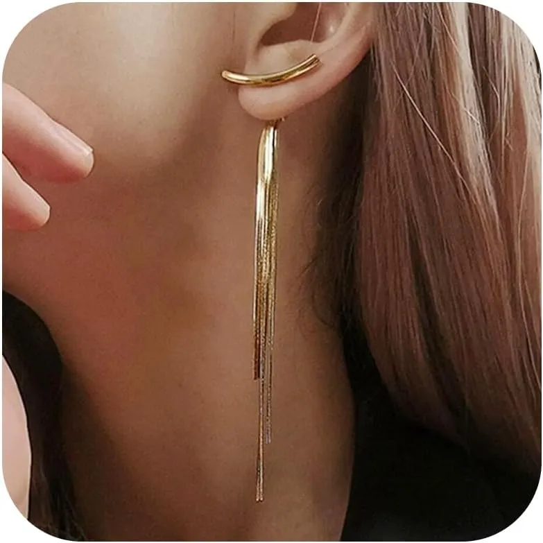 Gold Tassel Earrings Dangle Earrings for Women Statement Chandelier Earrings Bridesmaid Earrings Jewelry Gifts for Women Trendy