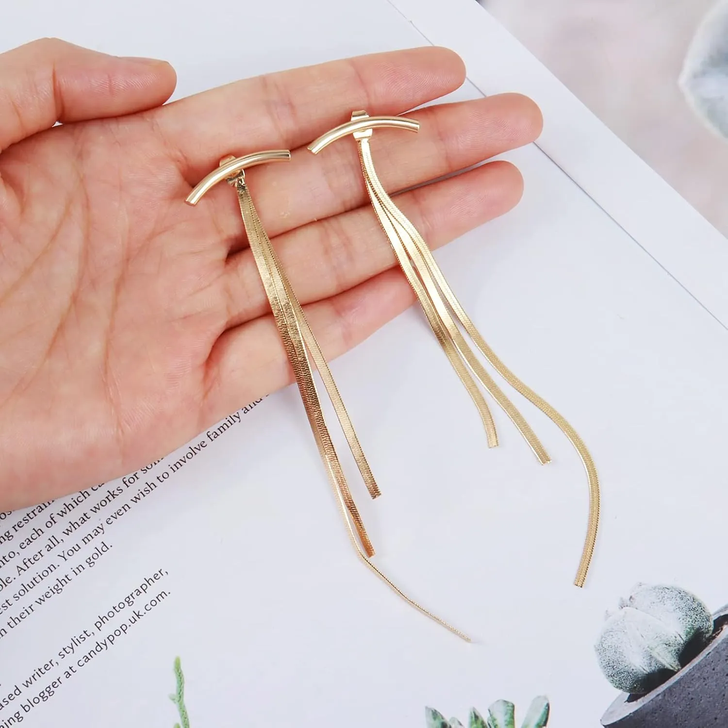 Gold Tassel Earrings Dangle Earrings for Women Statement Chandelier Earrings Bridesmaid Earrings Jewelry Gifts for Women Trendy