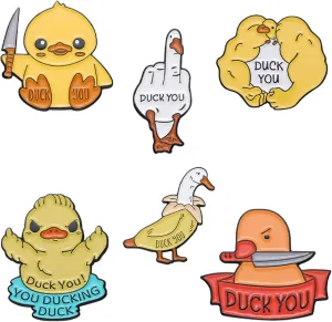 Goose Enamel Lapel Pin Set Cartoon Animal Enamel Pins for Women/Men Cute DIY Duck Enamel Brooch Pins for Jackets Backpacks (YD195)