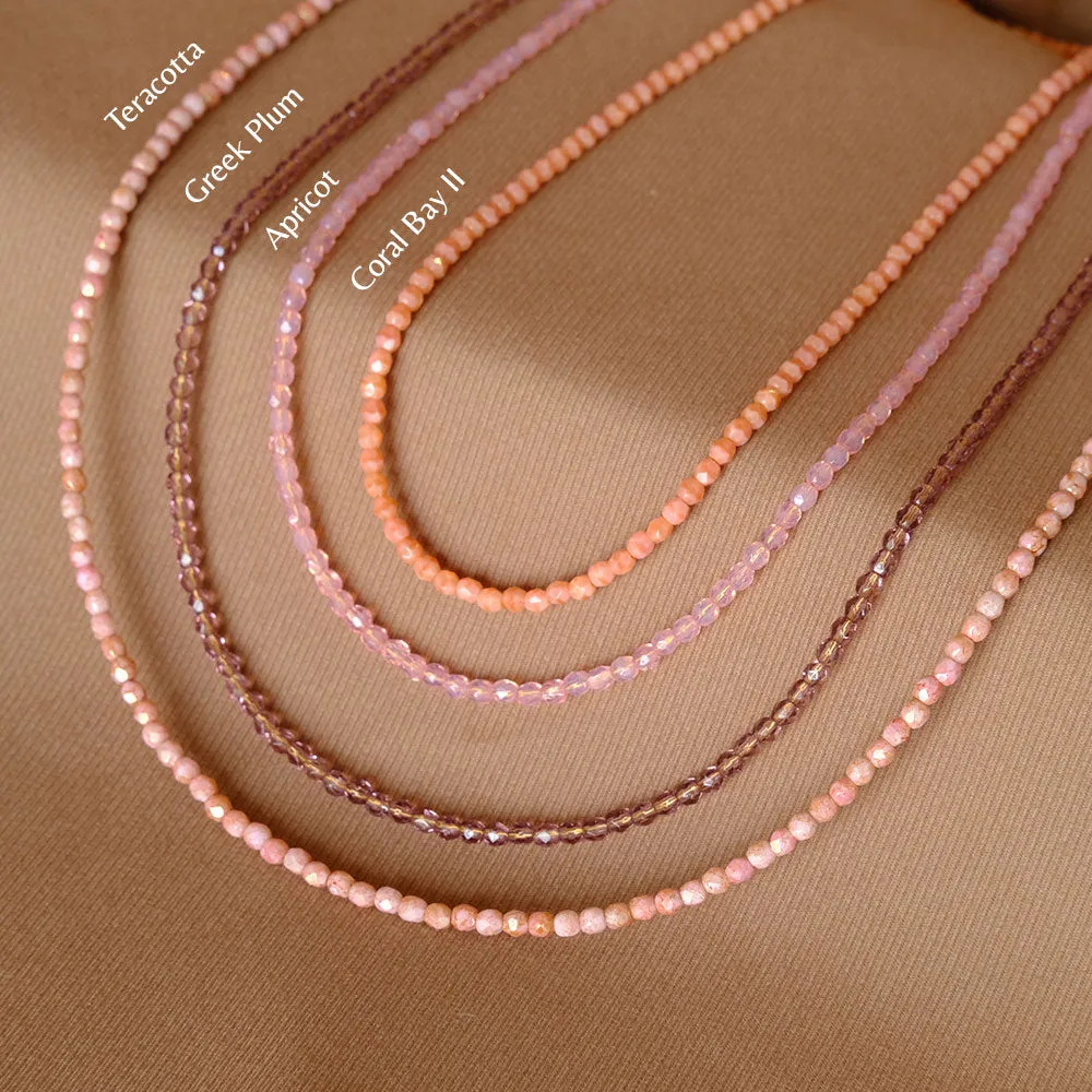 Greek Plum Glass Beaded Necklace