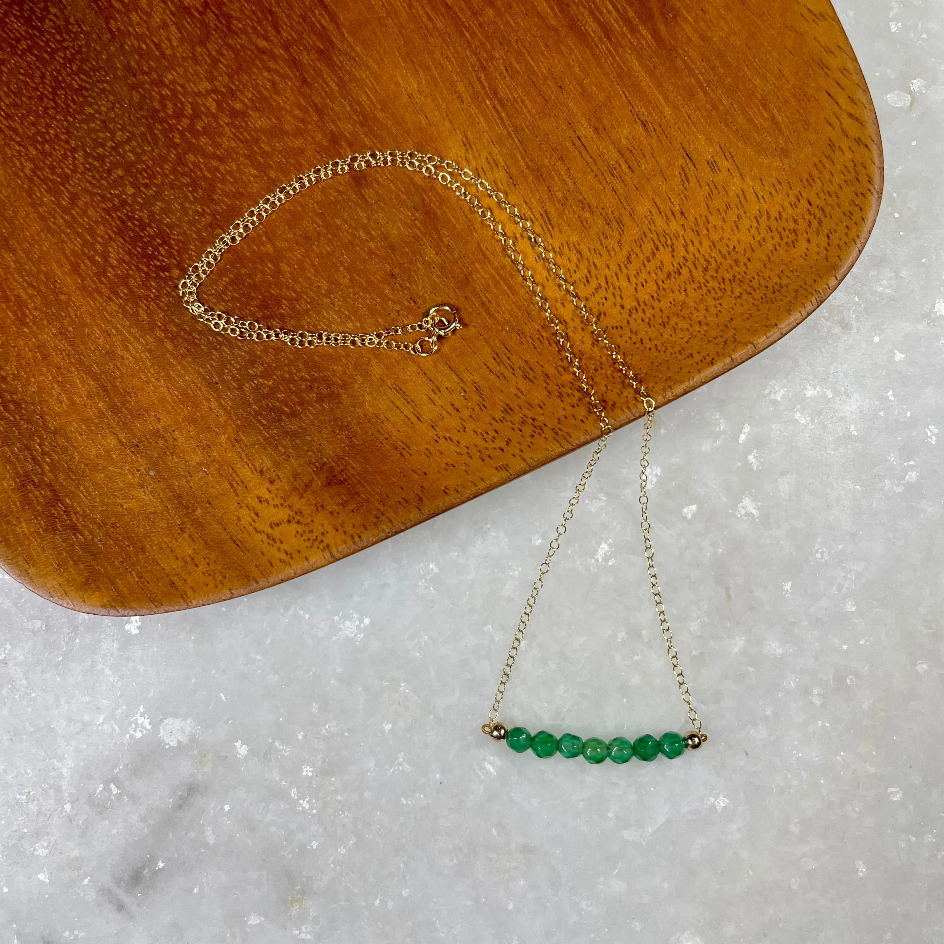 Green Agate Bar Necklace