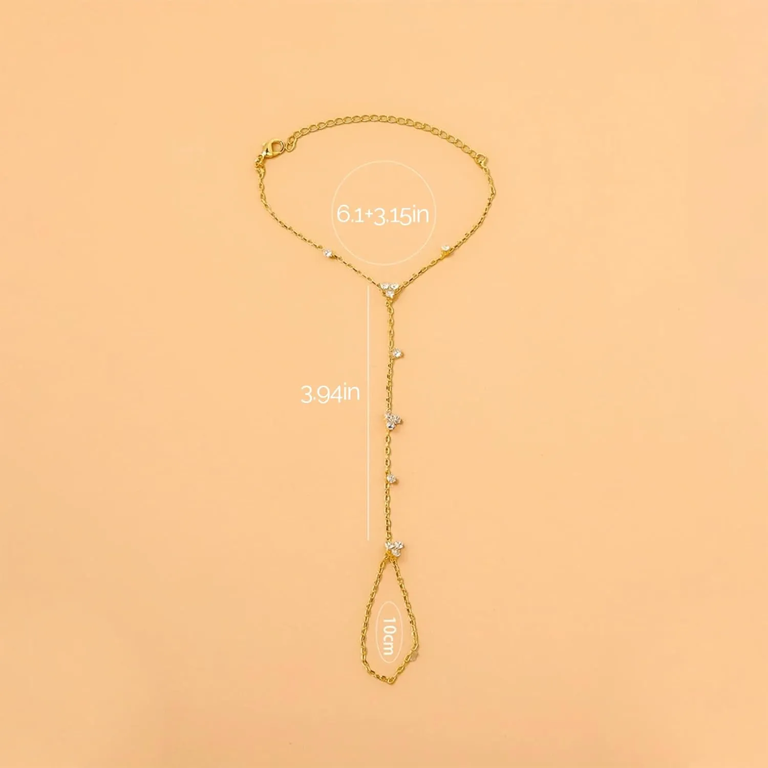 Hand Chain Bracelet for Women Dainty Gold Bracelets Ring Bracelet Hand Chain Hand Jewelry Gifts for Women Trendy