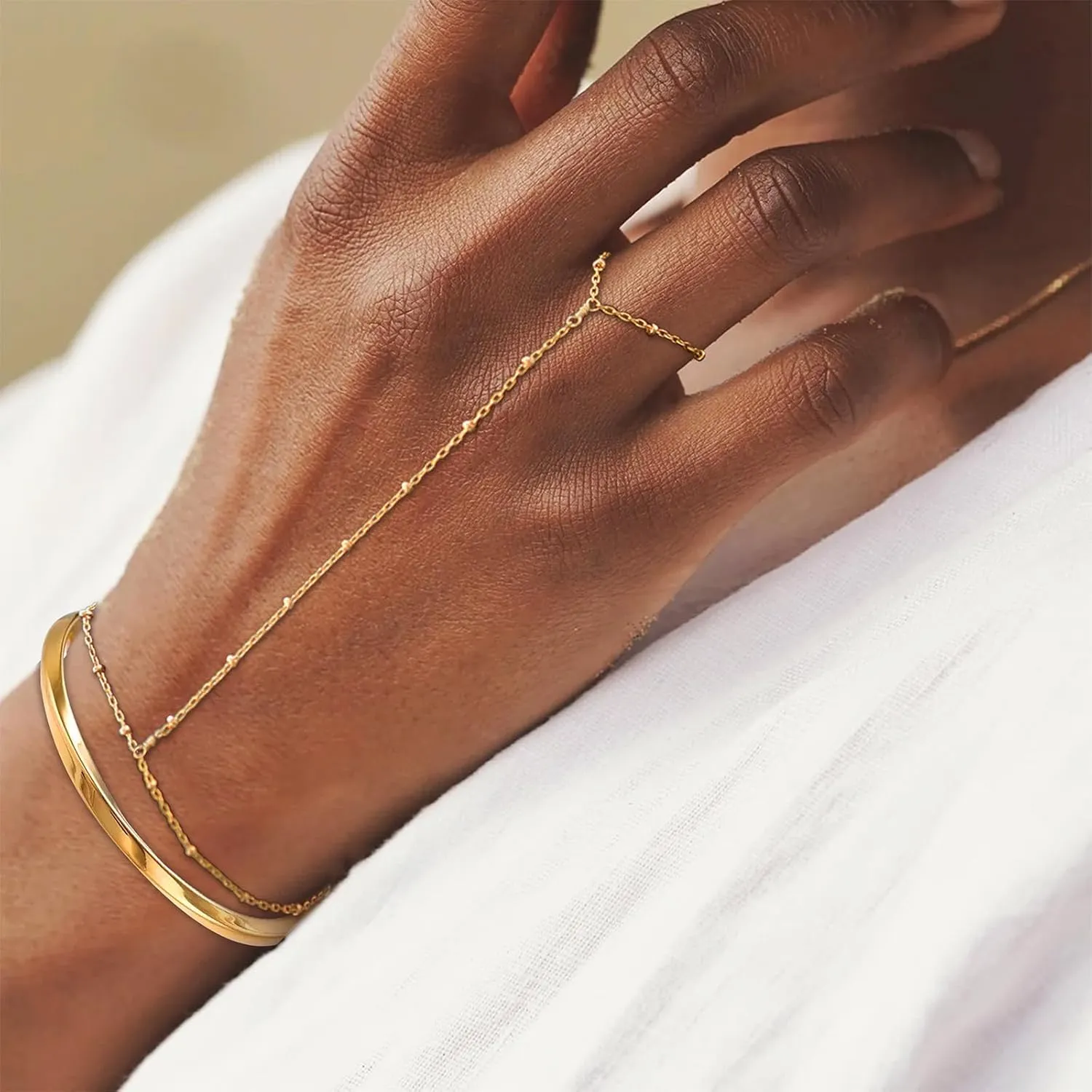 Hand Chain Silver Bangle Gold Bangle Bracelet Silver Bangles Bracelets for Women Cuff Bracelets Ring Bracelet Hand Chain Gold Silver Hand Chain Bracelet