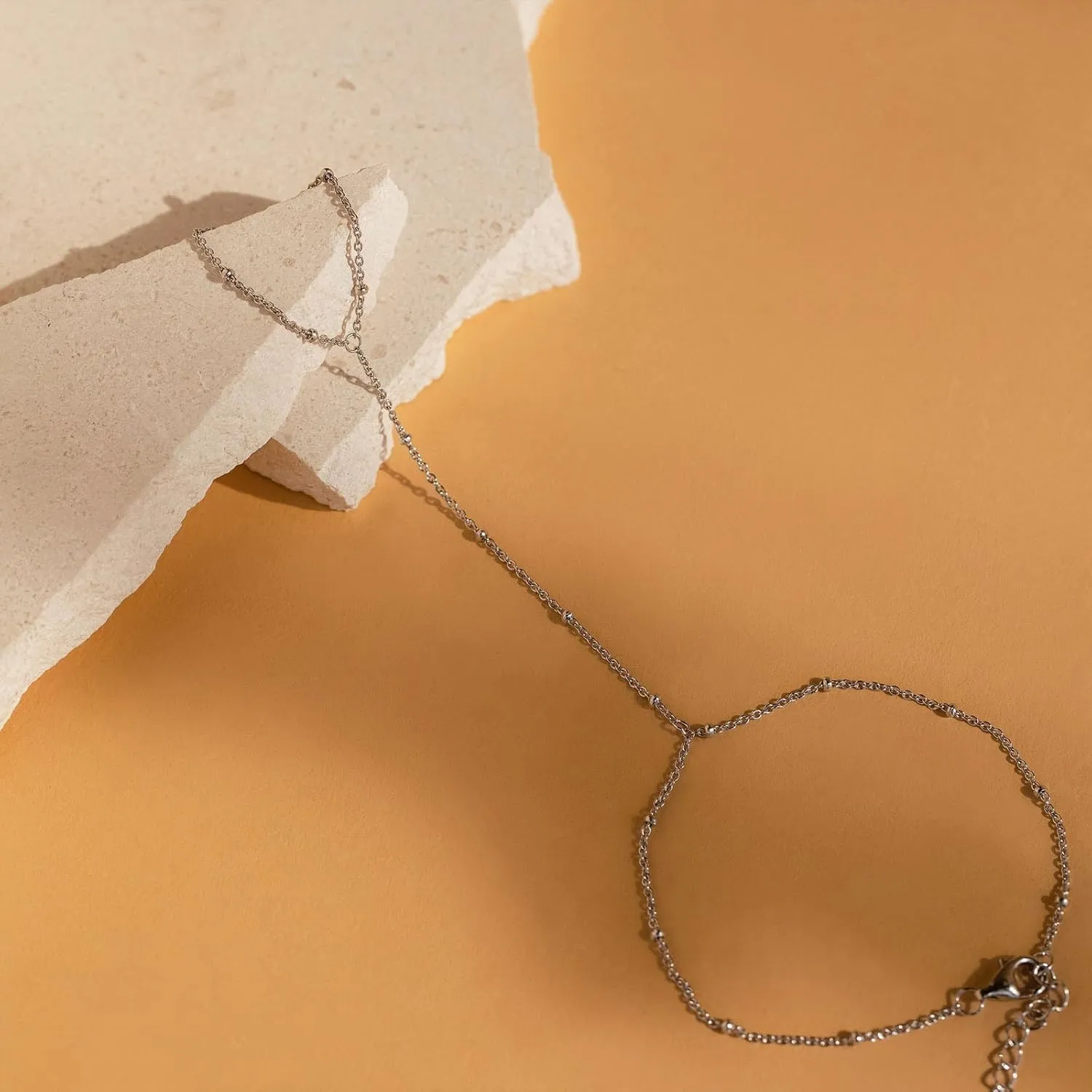 Hand Chain Silver Bangle Gold Bangle Bracelet Silver Bangles Bracelets for Women Cuff Bracelets Ring Bracelet Hand Chain Gold Silver Hand Chain Bracelet