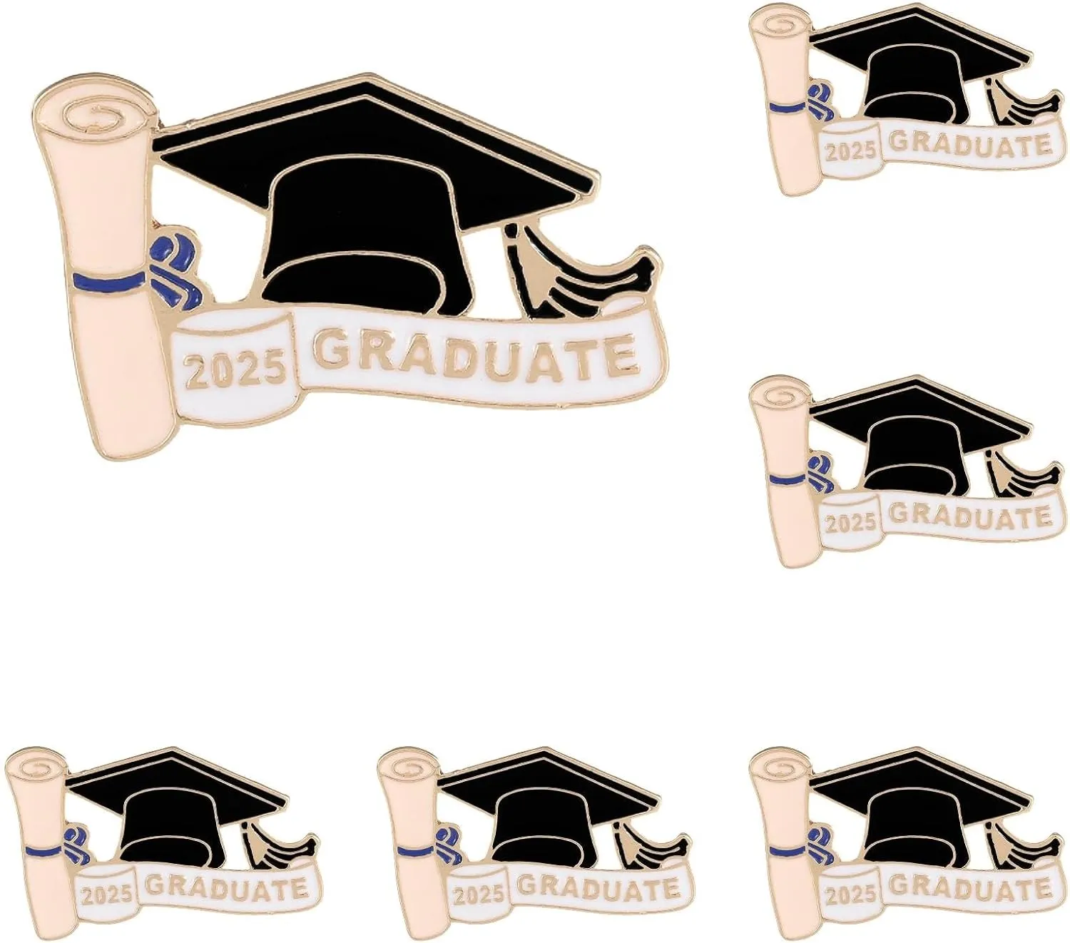 HELLORSO 6 Pcs Graduation Enamel Pins, Graduation Button Pins 2024, Graduate Button Lapel Pin, 2024 Graduation Pin Gifts for Her or Him