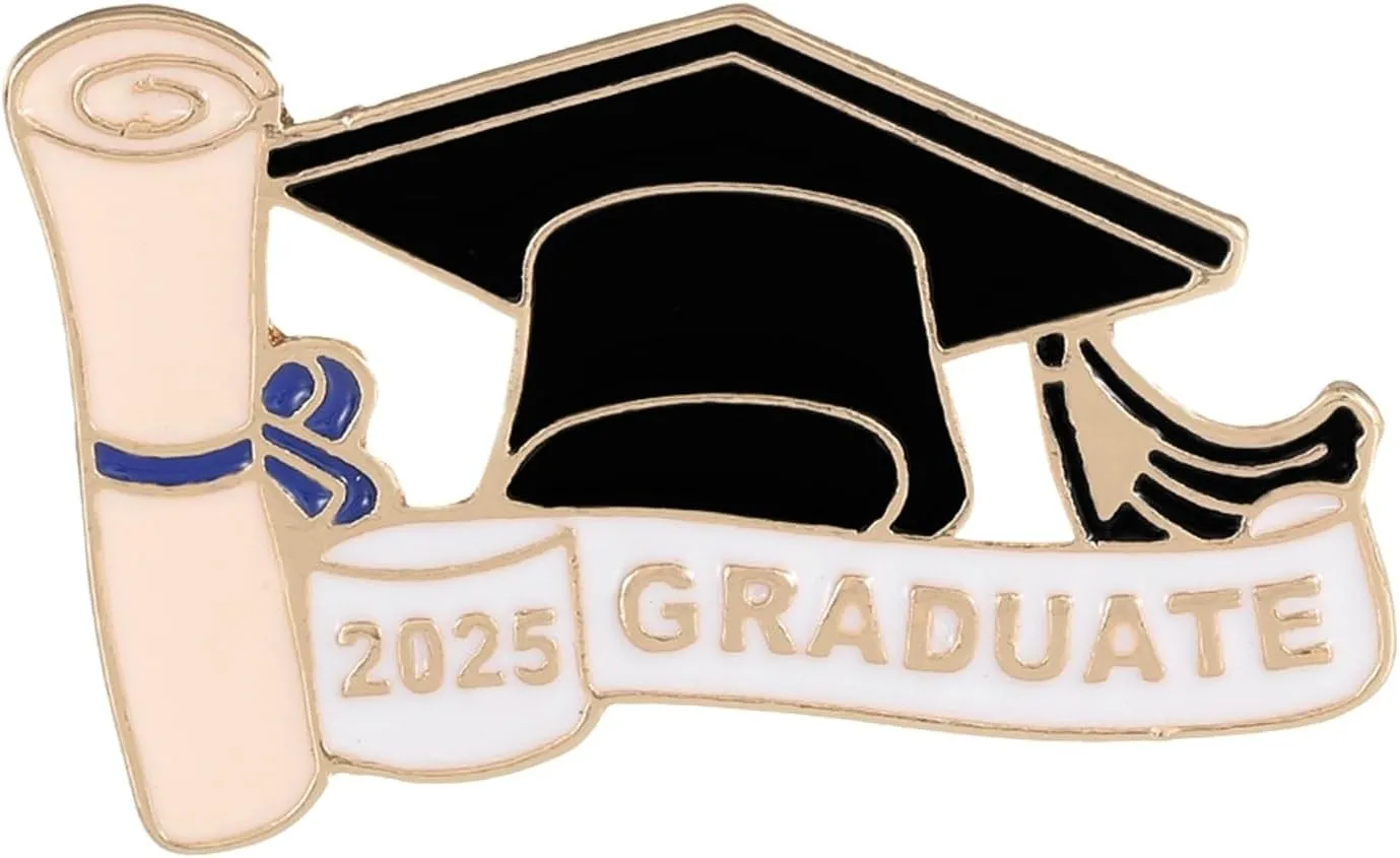 HELLORSO 6 Pcs Graduation Enamel Pins, Graduation Button Pins 2024, Graduate Button Lapel Pin, 2024 Graduation Pin Gifts for Her or Him